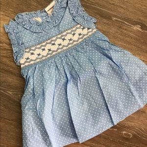 Smocked waist polka dress—- NWT